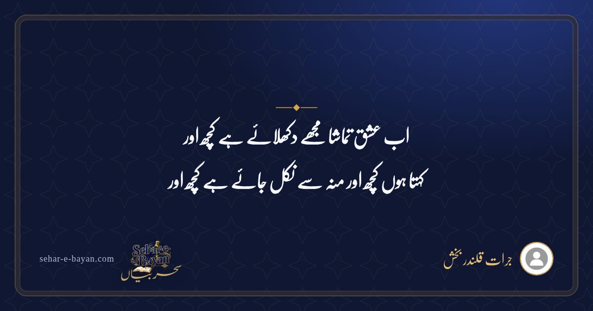 اب عشق تماشا مجھے دکھلائے ہے کچھ اور — شیئر کارڈ