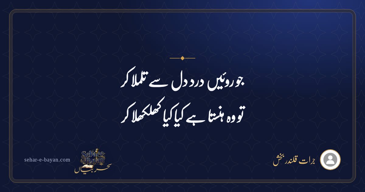 جو روئیں درد دل سے تلملا کر — شیئر کارڈ