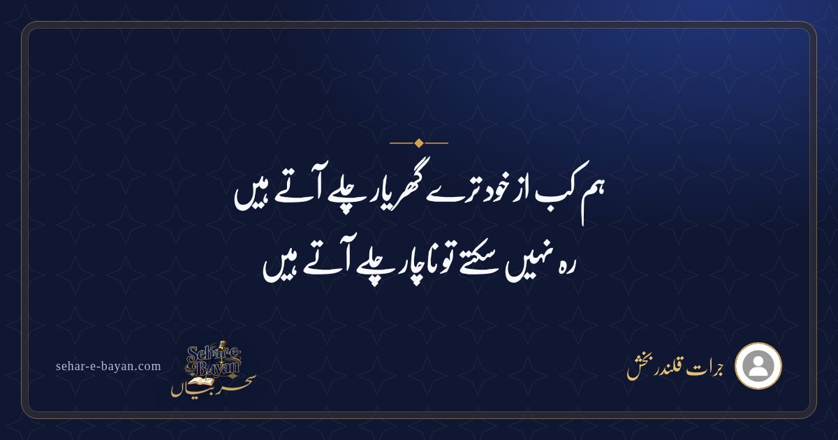 ہم کب از خود ترے گھر یار چلے آتے ہیں — شیئر کارڈ