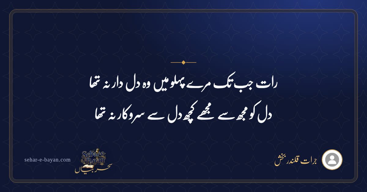 رات جب تک مرے پہلو میں وہ دل دار نہ تھا — شیئر کارڈ