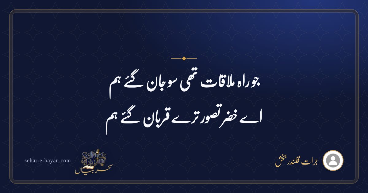 جو راہ ملاقات تھی سو جان گئے ہم — شیئر کارڈ