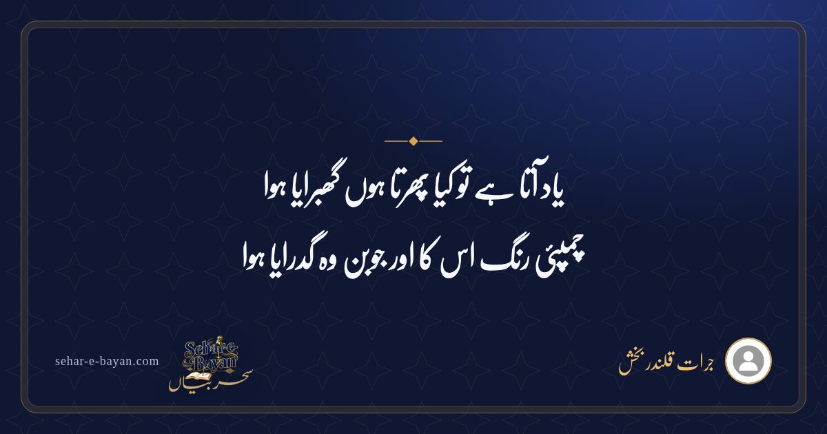یاد آتا ہے تو کیا پھرتا ہوں گھبرایا ہوا — شیئر کارڈ