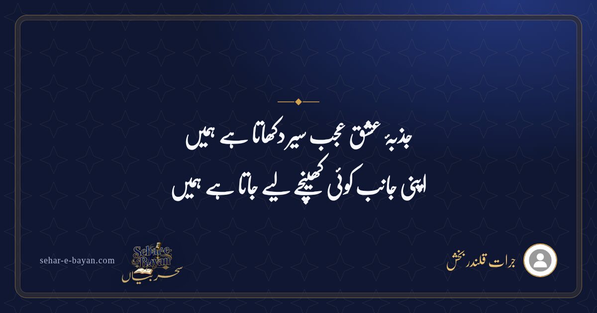 جذبۂ عشق عجب سیر دکھاتا ہے ہمیں — شیئر کارڈ