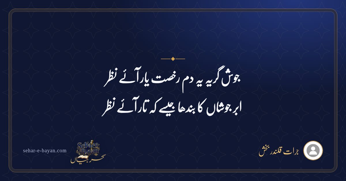 جوش گریہ یہ دم رخصت یار آئے نظر — شیئر کارڈ
