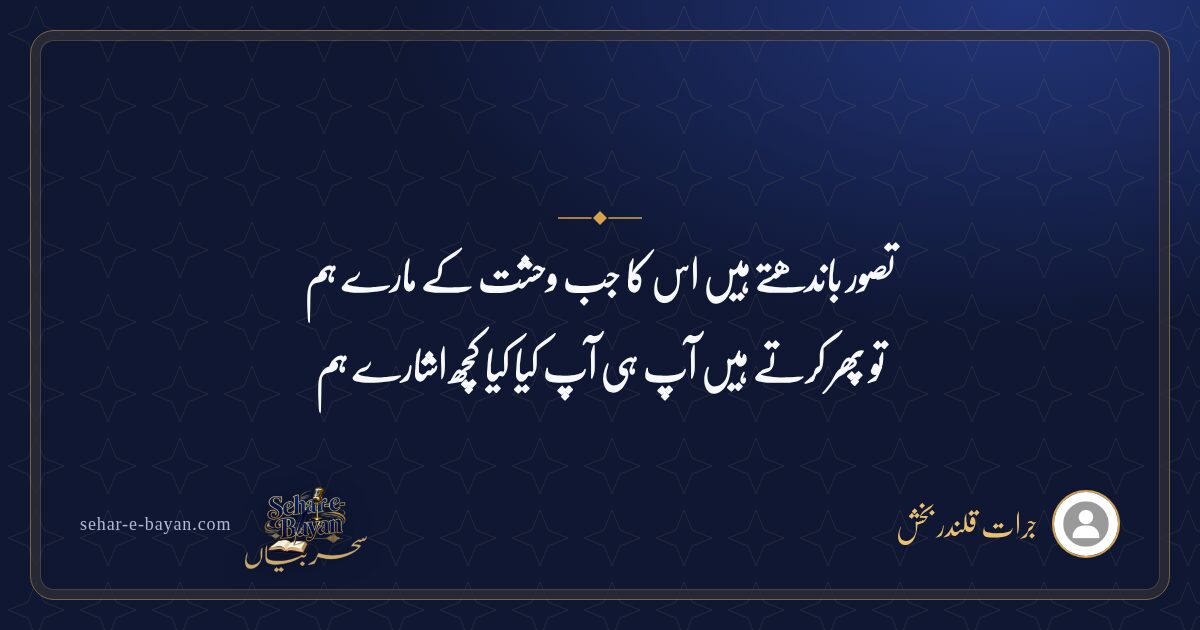 تصور باندھتے ہیں اس کا جب وحشت کے مارے ہم — شیئر کارڈ