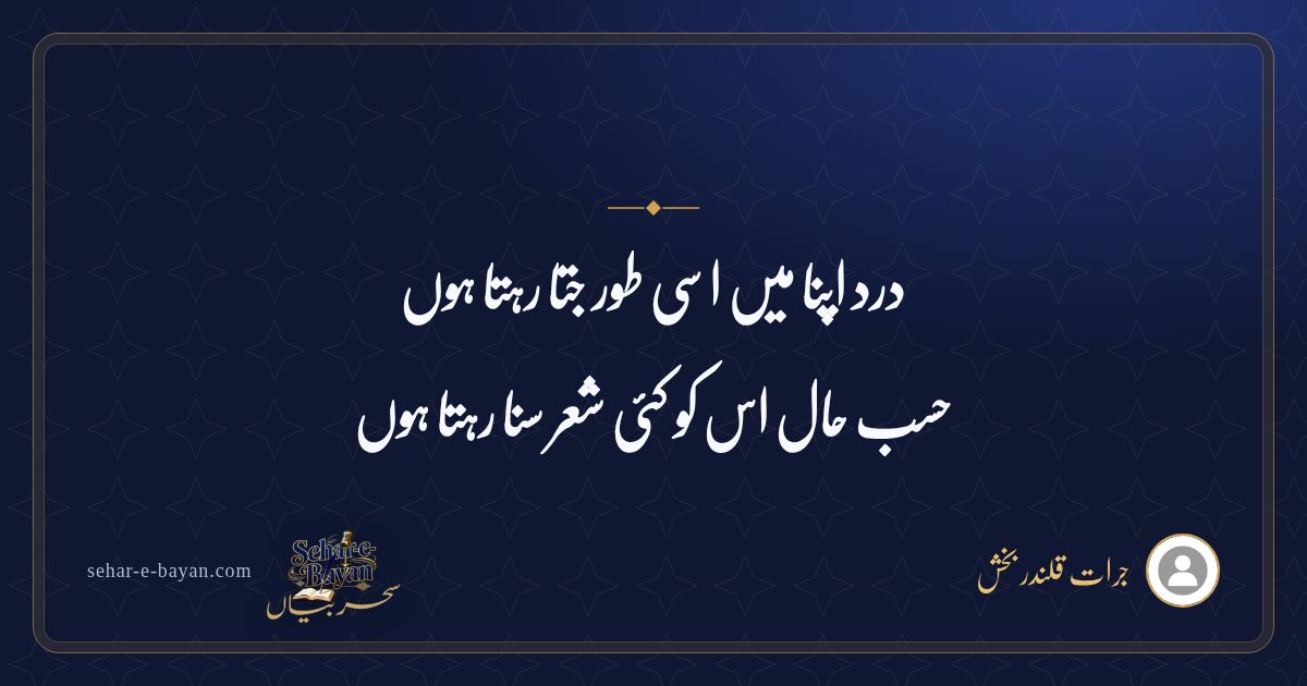 درد اپنا میں اسی طور جتا رہتا ہوں — شیئر کارڈ