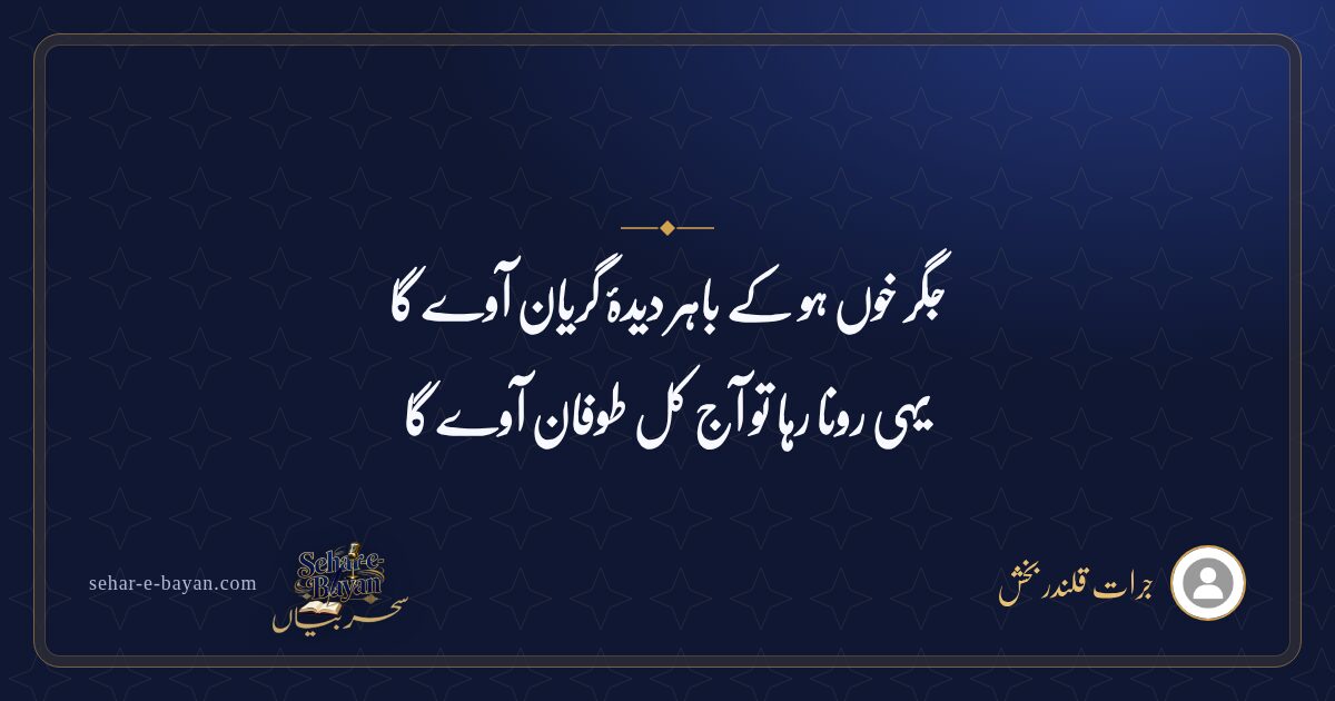 جگر خوں ہو کے باہر دیدۂ گریان آوے گا — شیئر کارڈ