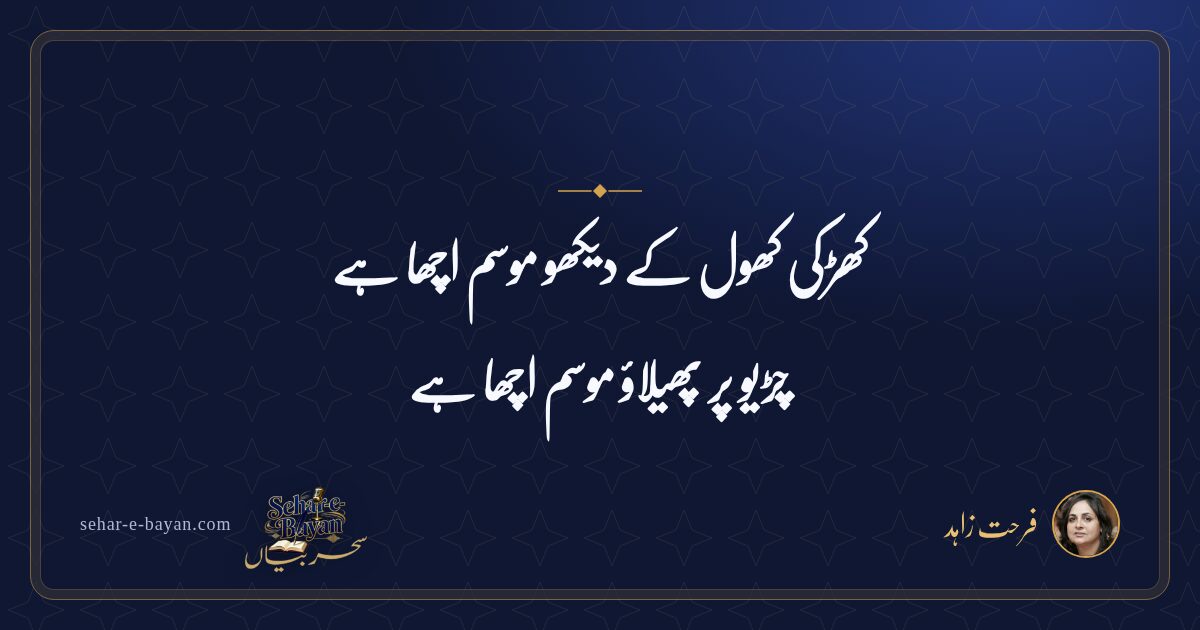 کھڑکی کھول کے دیکھو موسم اچھا ہے — شیئر کارڈ